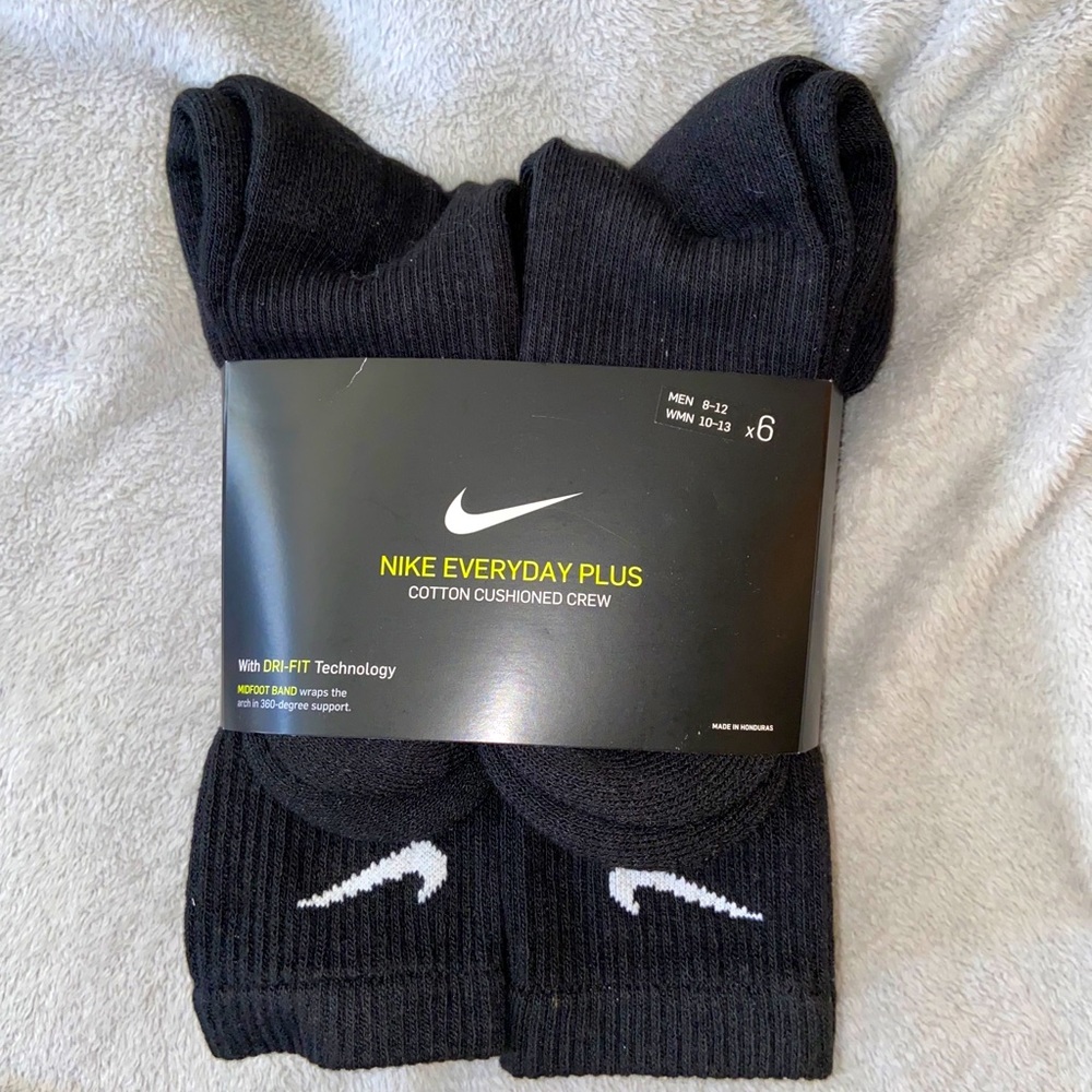 NIKE BLACK SOCKS 6PACK